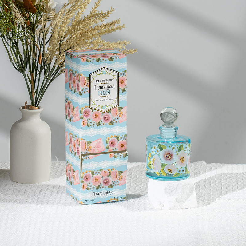 Moederdag elegante ronde glazen fles rietverspreider