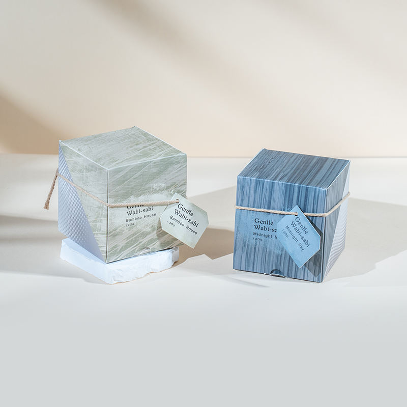 Ronde glazen kaarsenbeker met verticale strepen geurkaarsen-eco sojawaskaarsenverkoper