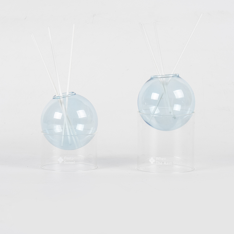 Helder glazen basis, glazen bol type rietverspreider-styling aromatherapie