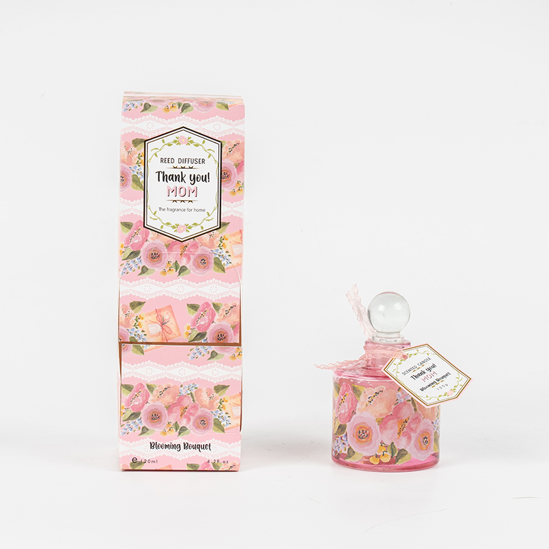 Moederdag elegante ronde glazen fles rietverspreider