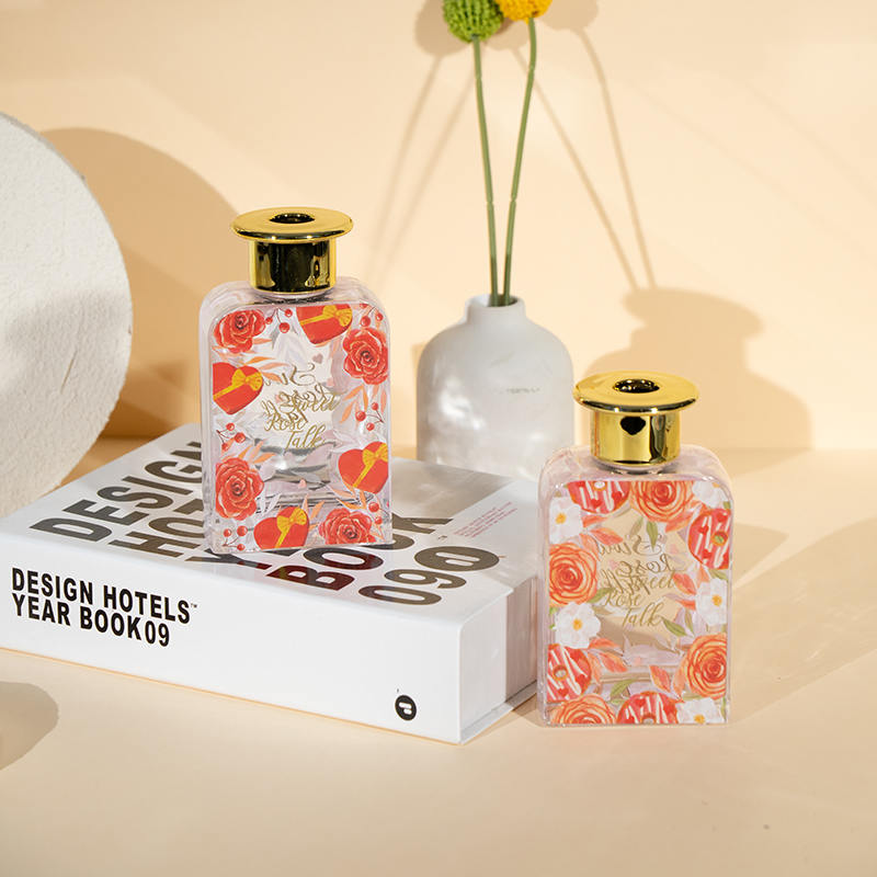 Valentijn hoge vierkante glazen fles rietverspreider-premium olie valentijnscollectie